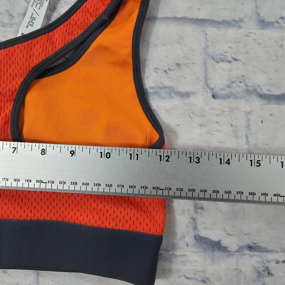Champion Sports Bra Girls L Orange Seamless Mesh Medium Support B0126